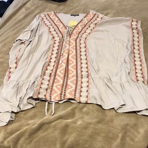 Boho top. Cinch back